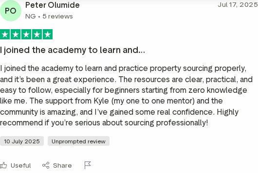 Trustpilot review for the DJPS Academy