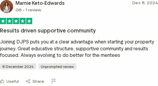 Trustpilot review for the DJPS Academy