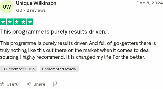Trustpilot review for the DJPS Academy