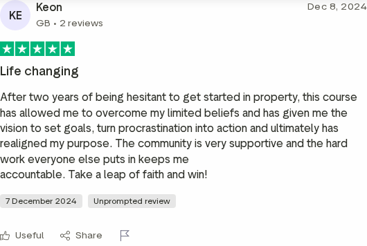 Trustpilot review for the DJPS Academy
