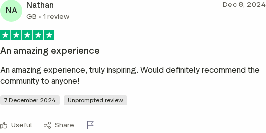 Trustpilot review for the DJPS Academy
