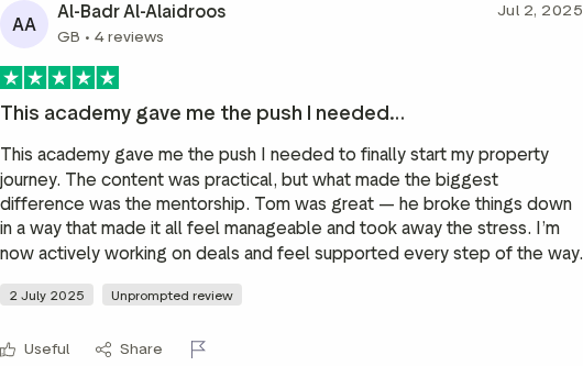Trustpilot review for the DJPS Academy
