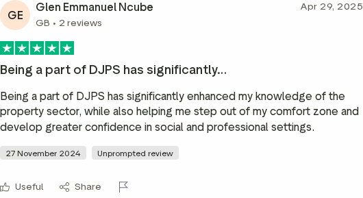 Trustpilot review for the DJPS Academy